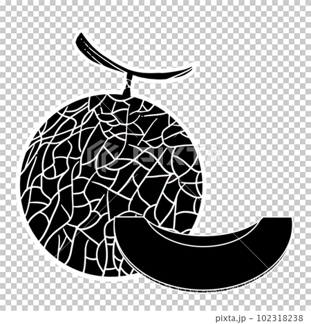 切瓜剪影插圖素材 切瓜剪影插圖素材 102318238