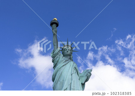 真正面の自由の女神 - ニューヨークの象徴的ランドマーク 102318385