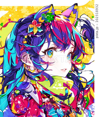 カラフルな女性の絵 colorful-painting-woman-s-