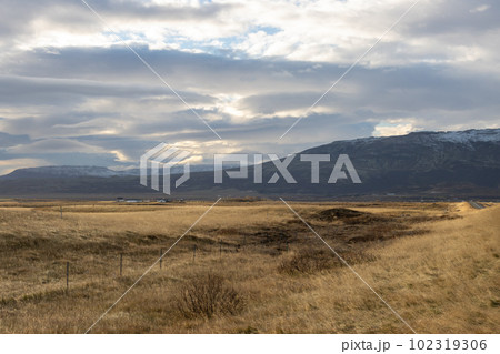 Autumn country and a cloudy sky, Iceland Autumn country and a cloudy sky, Iceland 102319306