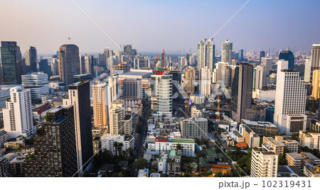 Aerial view of Watthana district in Bangkok, Thailand 102319431