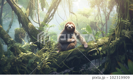 野生のナマケモノ 野生のナマケモノ 102319909