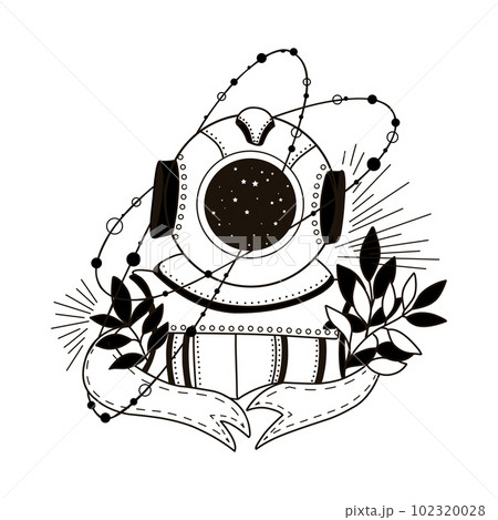 astronaut tattoo. Astronaut. mystical space illustration 102320028