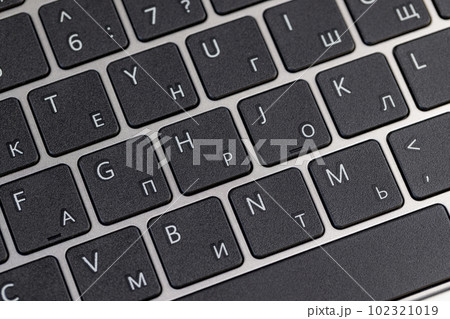 Black Plastic Keyboard from Computer, close up Black Plastic Keyboard from Computer, close up 102321019