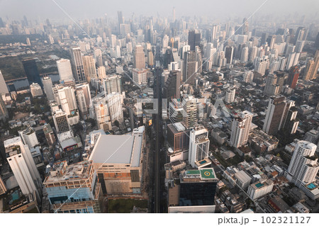 Aerial view of Watthana district in Bangkok, Thailand 102321127