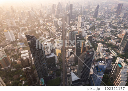 Aerial view of Watthana district in Bangkok, Thailand 102321177