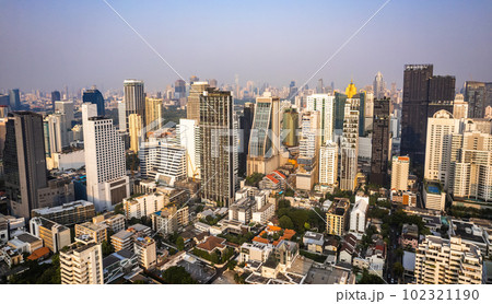Aerial view of Watthana district in Bangkok, Thailand 102321190