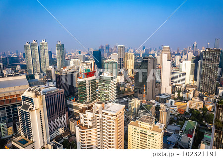 Aerial view of Watthana district in Bangkok, Thailand 102321191