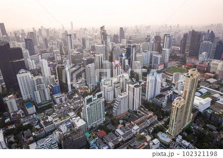 Aerial view of Watthana district in Bangkok, Thailand 102321198