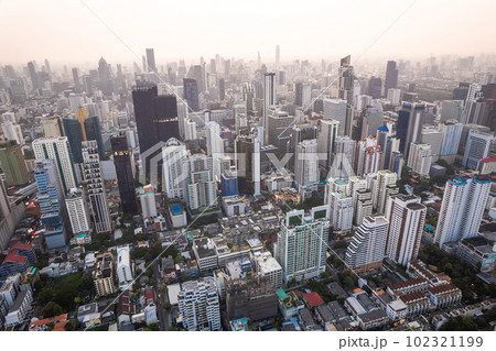 Aerial view of Watthana district in Bangkok, Thailand 102321199