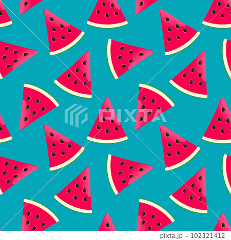 Summer watermelon seamless pattern on blue background 102321412