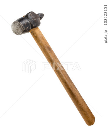 old cross peen hammer with round face isolated 102322151