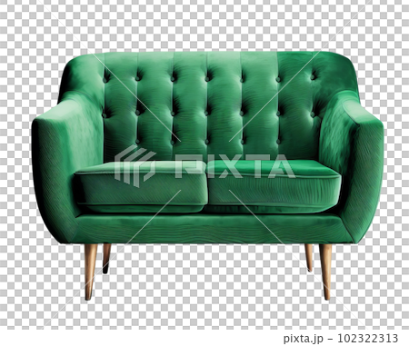 Modern sofa isolated. Illustration AI Generative 102322313