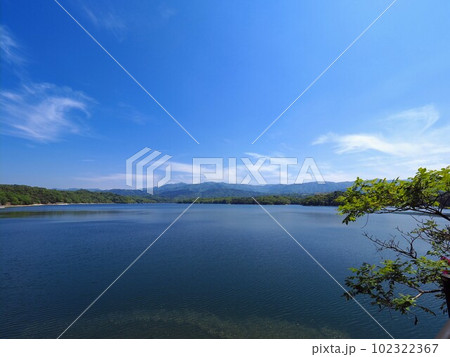 晴天の満濃池 新緑【香川県仲多度郡まんのう町】 晴天の満濃池 新緑【香川県仲多度郡まんのう町】 102322367