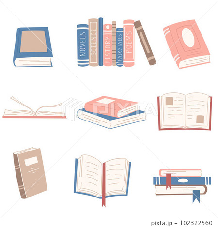 Set of cute cartoon stile books. 102322560