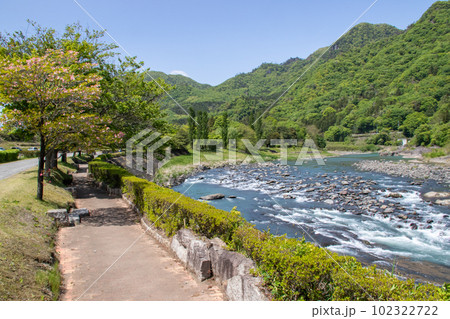 初夏のあづま親水公園から見る吾妻川の流れ 102322722