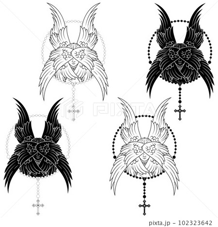 Praying hands with christian rosary Praying hands with christian rosary 102323642