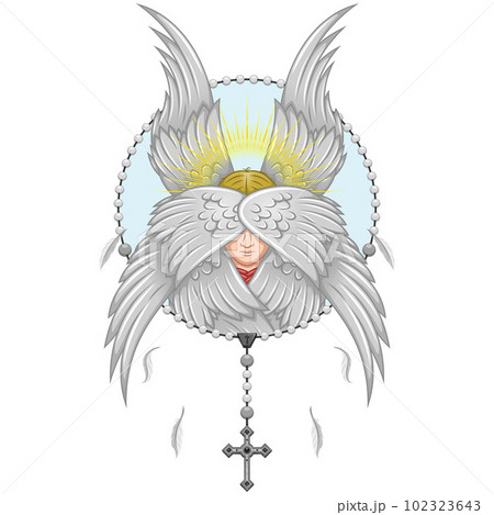 Praying hands with christian rosary Praying hands with christian rosary 102323643