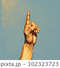 上を指す手　「AI生成画像」 102323723