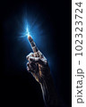 光る指先　「AI生成画像」 102323724