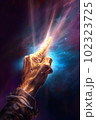 光る指先　「AI生成画像」 102323725