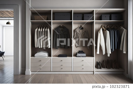 Illustration Of Luxury Wardrobe In Modern Style Stock Photo