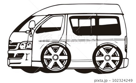 トヨタハイエース デフォルメ イラスト 102324249