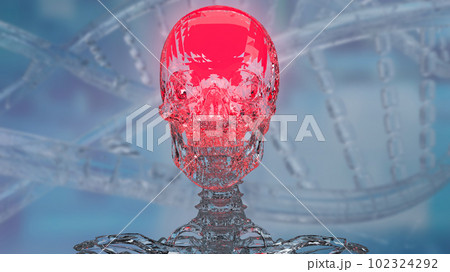 The Skeleton on and Background for headache concept 3d rendering 102324292