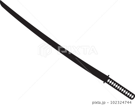 Samurai weapon icon on white background. Katana (Japanese sword) sign. Samurai warrior weapon symbol. flat style. 102324744