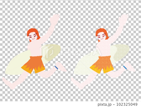 A man playing in the sea ① [Pattern ants / pear] ━━▶Search for "isutori_1" for usage examples 102325049