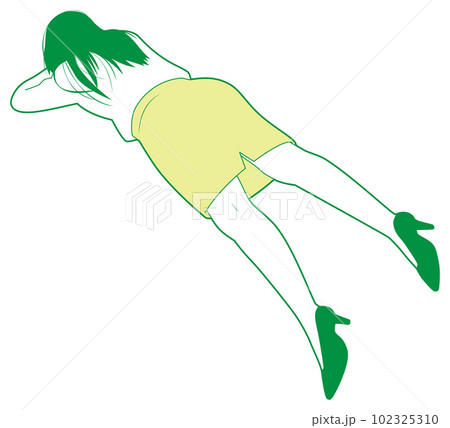 うつ伏せで倒れている女性③ 102325310