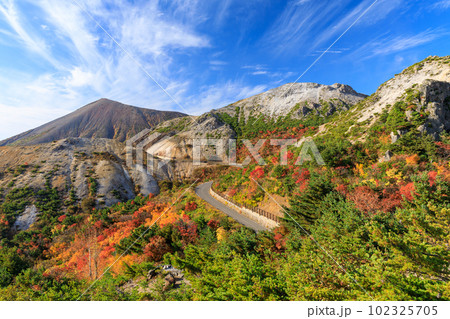福島_紅葉する磐梯吾妻スカイライン 102325705
