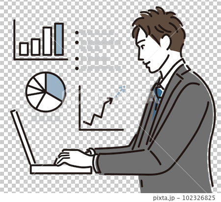 データ解析するビジネスマン データ解析するビジネスマン 102326825