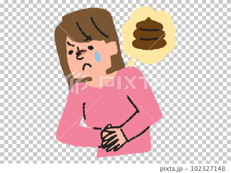 Illustration material of a woman with severe constipation Illustration material of a woman with severe constipation 102327148