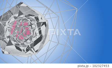 CG　中央に核があるクリスタル 102327453