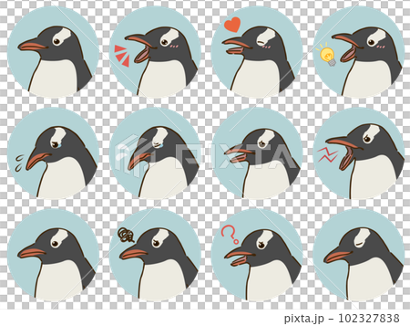 ジェンツーペンギンの表情アイコンセット ジェンツーペンギンの表情アイコンセット 102327838