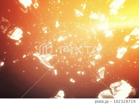 星が爆発して破片が飛び散った抽象的な背景 星が爆発して破片が飛び散った抽象的な背景 102328719