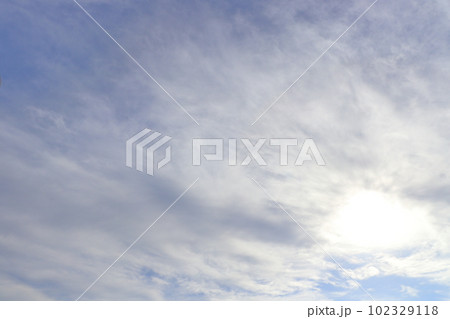 太陽　薄い雲 102329118