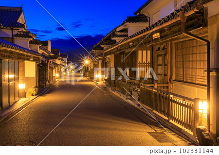 徳島_脇町・うだつの町並みライトアップ夜景 徳島_脇町・うだつの町並みライトアップ夜景 102331144