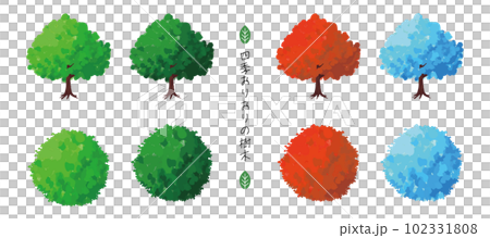 Trees with seasonal colors [overhead view] [horizontal position] 102331808