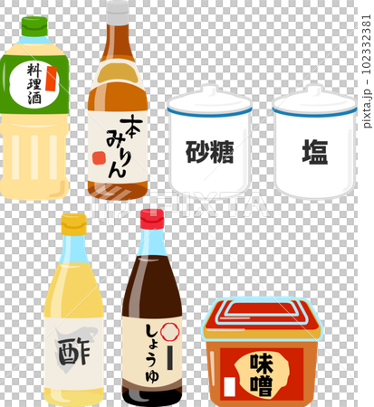 調味料のイラストセット 調味料のイラストセット 102332381