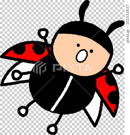 Ladybug character flying in the sky Spring insect vector illustration material Ladybug character flying in the sky Spring insect vector illustration material 102332637