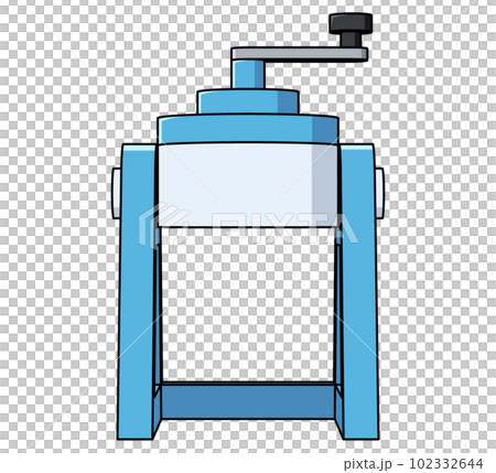 Illustration of shaved ice machine seen from the front 102332644