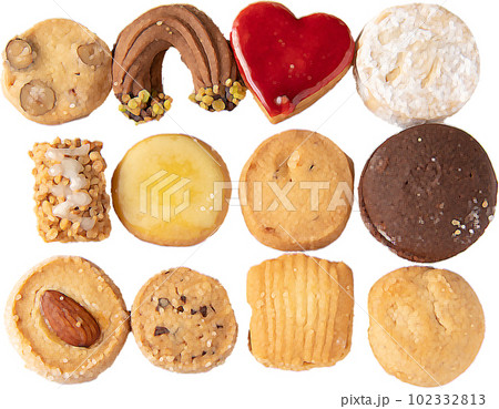 いろいろな種類のクッキーのイラスト いろいろな種類のクッキーのイラスト 102332813