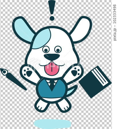 Cute dog character wearing a suit (surprised) Vector illustration material of anthropomorphic animals Cute dog character wearing a suit (surprised) Vector illustration material of anthropomorphic animals 102333498