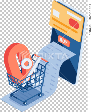 Isometric Online Shopping with Zero Percent Interest Installment Payments 102333564