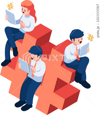 Isometric People Surfing the Social Networks on Hashtag 102333567