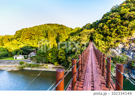 立神峡　火の国橋の紅葉　【熊本県八代郡氷川町】 102334149