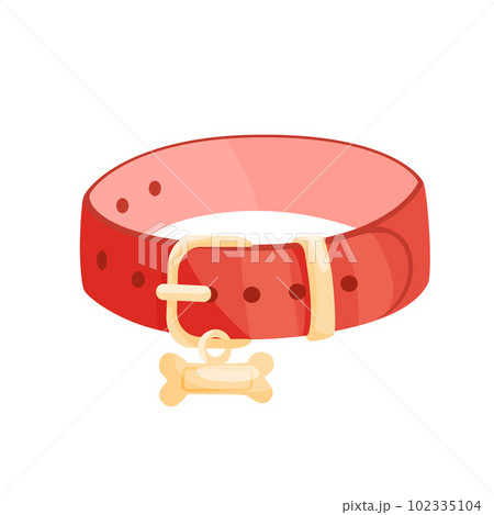 Dog collar. Vector cartoon illustration. Isolated on white. 102335104