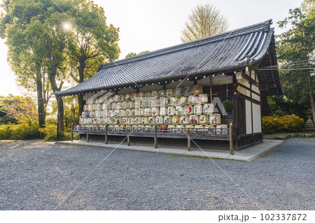 松尾大社　神輿庫を飾る酒樽（京都市西京区嵐山宮町） 102337872